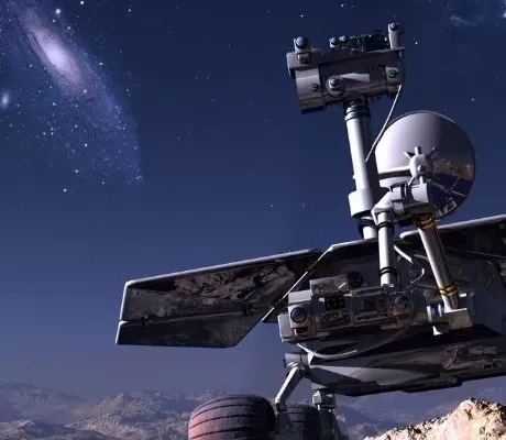Space probe on the moon